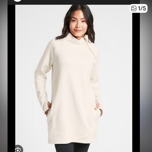 Athleta Women's Cream Cowl Neck Sweater